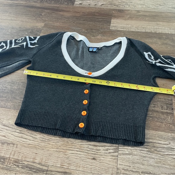 Elhoffer bell sleeve crop goth cardigan M - Picture 12 of 13